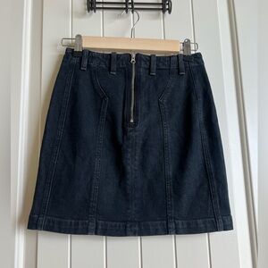 AGOLDE Siouxise Zip Back Mini Skirt Size 25 Black Denim